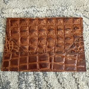 Raika Brown Faux Croc Leather Photo Envelope